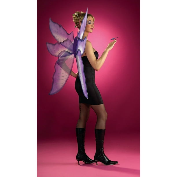 Adult Silver Purple Dot Sparkling Fairy Butterfly Wings Dress Up Costume Wing